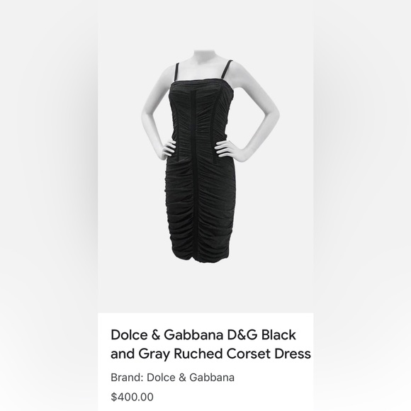 D&G dolce&Gabbana strapless or strap grey roughed dress made in Italy size 40 - Picture 10 of 10